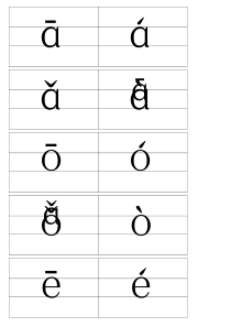 小学拼音字母卡片(带声调、四线格版)