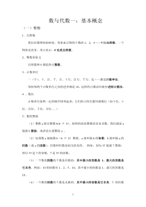 小学六年级数学数与代数基本概念