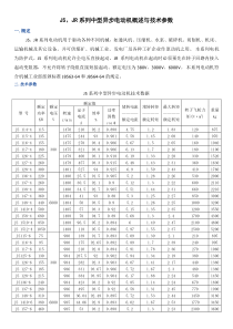 JS系列电动机参数