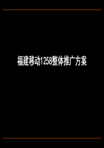 福建移动1258整体推广方案（PPT解决方案（PPT39页）