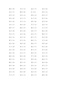 两位数乘一位数口算题心算训练必备