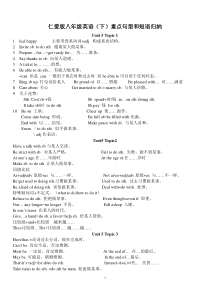 2018仁爱版八年级下册英语的短语及重点句型