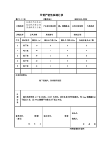 风管严密性检测记录