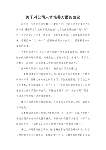 关于对公司人才培养方面的建议