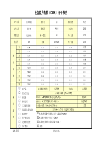 CMK设备能力指数分析模板(自动计算)