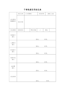 干部选拔动议表