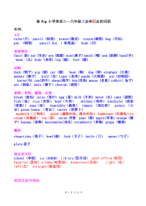 新PEP小学英语三到六年级单词短语分类汇总