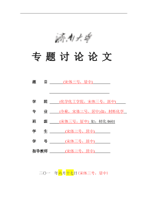 专题讨论论文模板