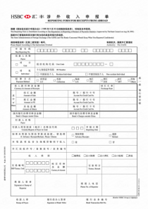 汇丰涉外收入申报单