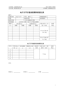 电子天平期间核查记录