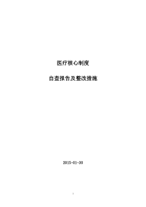 医疗核心规章制度自查报告及整措施