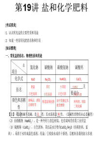 (人教版)中考化学知识点冲刺课件：第19讲-盐和化学肥料(13页)