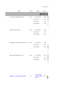 沙发、椅子、包包产品表