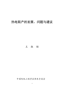 热电联产的发展、问题与建议