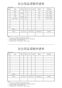 办公用品采购申请单