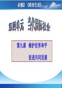 高三第一轮复习课件《政治生活》：第九课__维护世界和平_促进共同发展