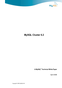 MySQL Cluster 6.2