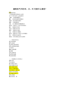 建筑电气中的WC、CC、FC代表什么意思？
