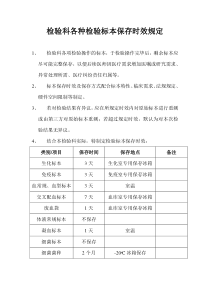 检验科各种检验标本保存时效规定