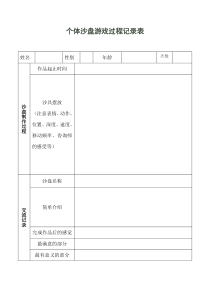 个体沙盘游戏过程记录表