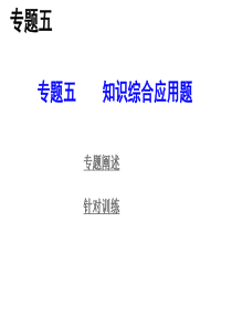 2014年人教版中考物理复习专题五__知识综合应用题