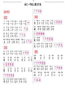 2016年人教版语文一年级上生字组词带拼音笔顺