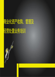 商业化资产收购、管理及经营处置业务培训