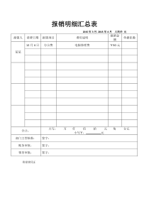 报销明细汇总表