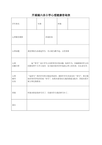 小学心理咨询记录表3