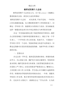 教师试用期个人总结