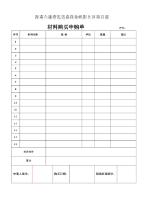 材料购买清单