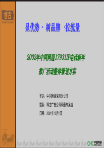 网通17931IP电话推广活动整体策划方案