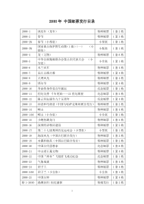 2000年中国邮票发行目录