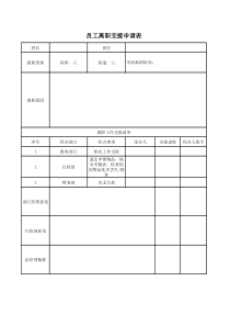 员工离职交接申请表