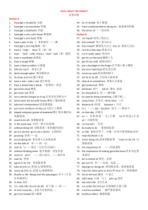 八年级下册Unit-1-Whats-the-matter重点词组句子作文