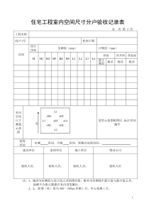 住宅工程室内空间尺寸分户验收记录表(14表)新范本