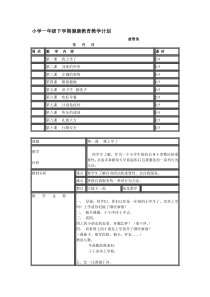 【2019年整理】小学一年级下学期健康教育教学计划