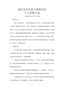 骨干教师培养个人研修计划