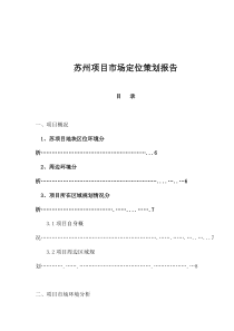 苏州项目市场定位策划报告(1)