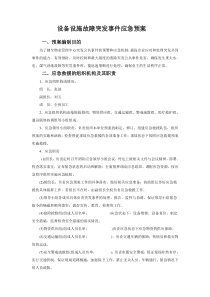 设备设施故障突发事件应急预案