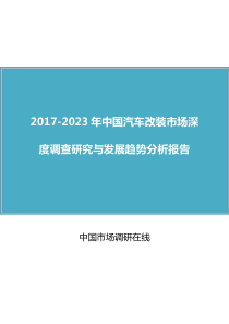 中国汽车改装市场调查研究报告