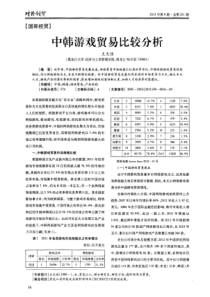 中韩游戏贸易比较分析