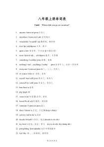 最新人教版八年级上册英语单词表(完整版)