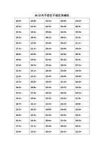 20以内不进位不退位加减法