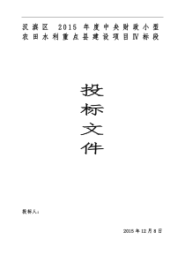 农田水利项目技术标