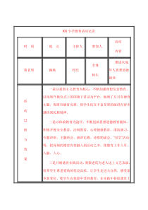 XX小学德育活动记录1