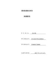 张亚梅10财务报表分析