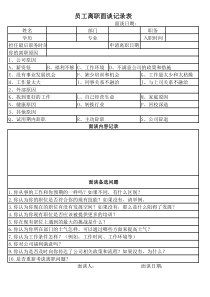 员工离职面谈表