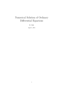 Numerical Solution of Ordinary Differential Equati