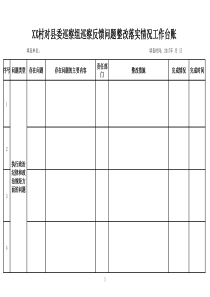 巡察反馈问题整改落实情况工作台账